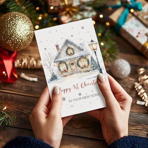 Christmas New Home Card, Funny Xmas Housewarming Gifts for Men and Women, First Christmas in Your New Home Cards, Holiday Congratulations on Your New House Cards