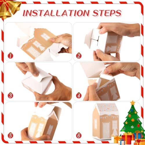 DIY Empty Advent Calendar, 24 Cardboard Treasure Boxes with 1-24 Number Stickers Christmas Countdown Calendar for Xmas Holiday Decor