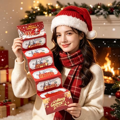 2Pcs Christmas Money Holders for Cash,Christmas Money Envelopes for Cash