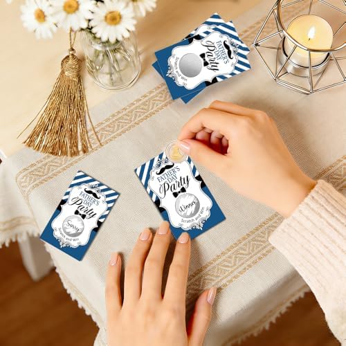 TOUNER 50Pcs Father's Day Party Scratch Off Game Cards, Father's Day Scratch Cards for Family Gathering Backyard BBQ Birthday Retirement Lottery Prize Raffle Tickets Favors Business Promotion