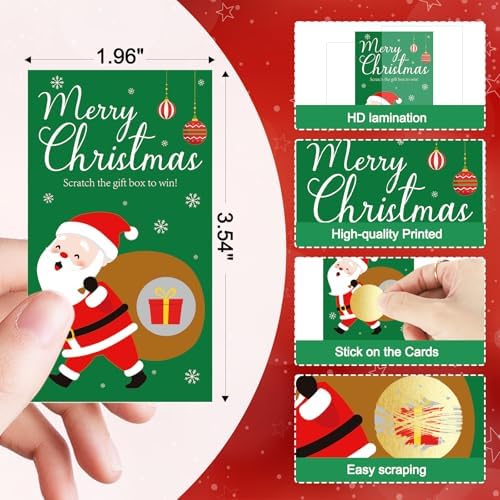 Christmas Scratch Off Cards, Fun Holiday Scratch Off Cards for Party, Christmas Lottery Tickets for Family Activities, Raffle Prize Card