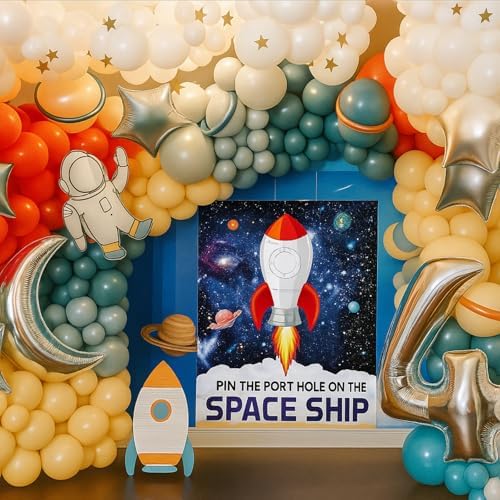 Faccito Pin Outer Space Party Game Set with Blindfolds