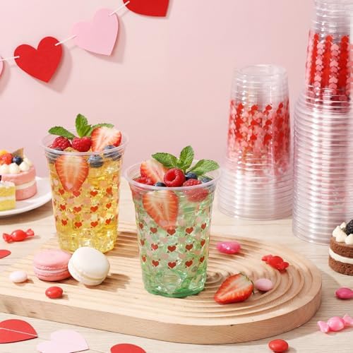 100 Pcs 16 oz Wedding Plastic Cups Bulk Disposable Romantic Cups