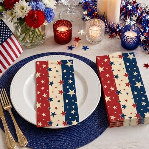 100 Count Patriotic 4th Of July Paper Napkins