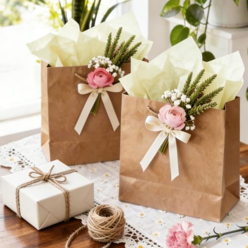 Bobobag 100 Sheets Ivory White Tissue Paper 20"X14" Tissue Paper for Gift Bags, Gift Wrapping Tissue, Christmas Tissue Paper Anniversary Holiday Decoration Arts Craft