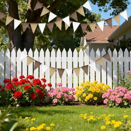 G2PLUS Pre-Strung Triangle Pennant Banner Decorative Flag Garland 36 PCS