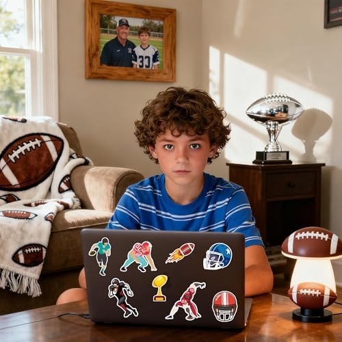 Football Stickers for Kids - 100 PCS Football Party Decorations for Super Game Bowl 2027 | Game Day Party Favors Supplies Decor - Toys Games Gifts Crafts for Toddlers