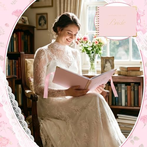 Letters to Bride Scrapbook,8.5 X 7 Inch,Classic,Pink