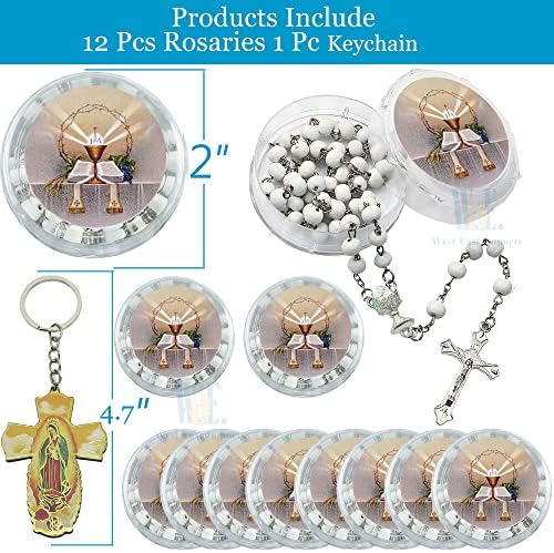 WE 12-Pack First Holy Communion Scented Rosary Favors with Box and Bag