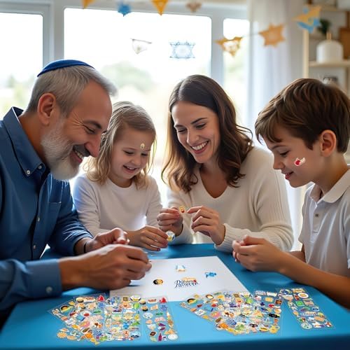 UPINS 240 Pcs Passover Stickers for Kids Foam 3D Puffy Pesach Kosher