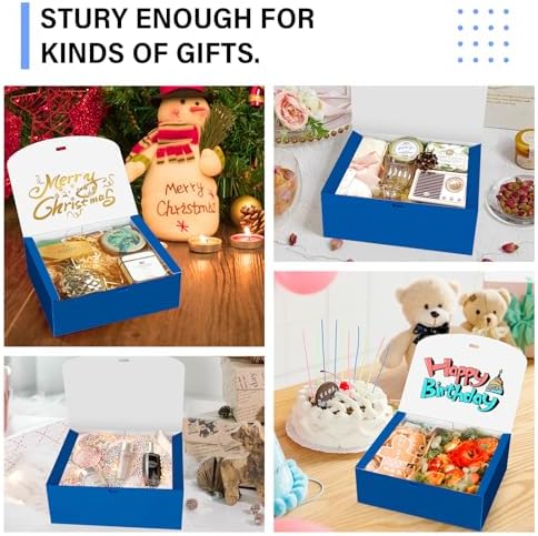 PEKGRIL 15 PCs Gift Boxes, 10X8X4 Inch Proposal Box with Ribbon, Blue Box