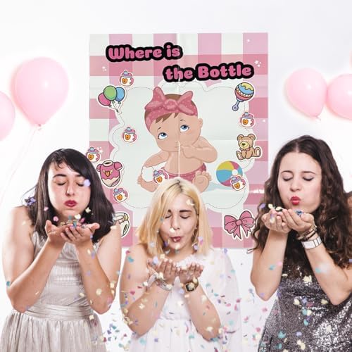 Pin The Pacifier on The Baby Game - Shower Games, Funny Activities, Party Supplies Favors for Adults, Girl, Boy