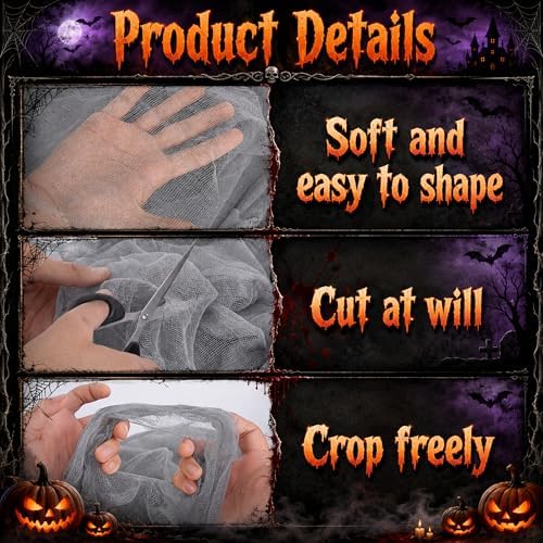 500"x39" Large Halloween Scary Gauze, Spooky Cloth Party Decoration