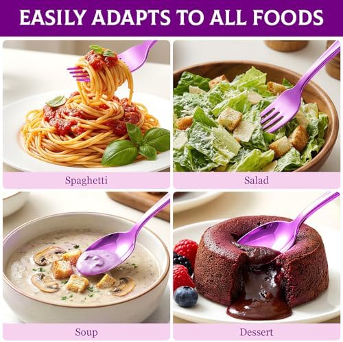 Glowserve 306 Pack Purple Disposable Plastic Silverware Set Cutlery Set