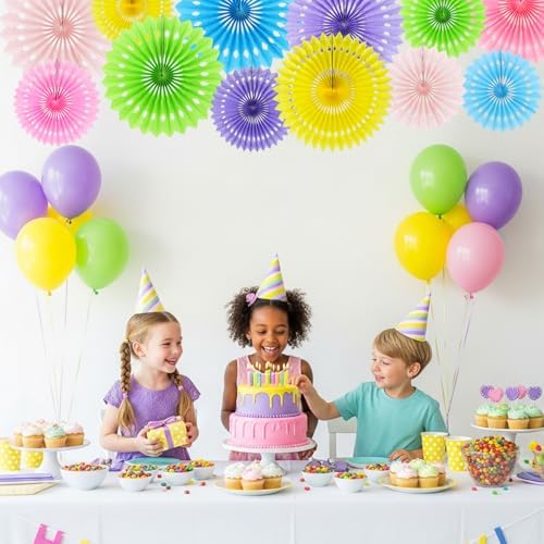 BEISHIDA Honeycomb Round Paper Fans Macaron Hanging Party Decoration