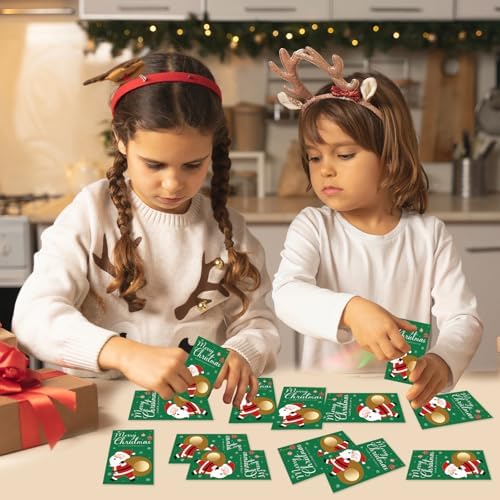 Christmas Scratch Off Cards, Fun Holiday Scratch Off Cards for Party, Christmas Lottery Tickets for Family Activities, Raffle Prize Card