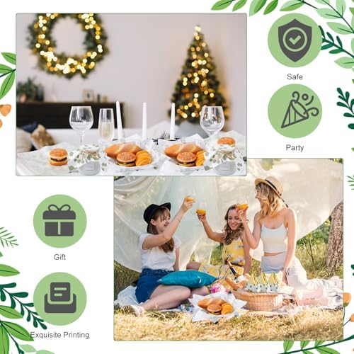 Marspark 100 Sheet Eucalyptus Wax Paper for Food Wrapping 12 x 12 Inch