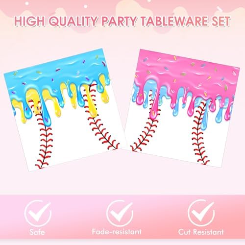 40Pcs Ice Cream Drip Baseball Party Decorations 6 7 Meme Baseball Party Supplies Disposable Dessert Plates and Napkins Set for Team Gift Sport Birthday Baby Shower 6 7 Party Decorations, Serves 20