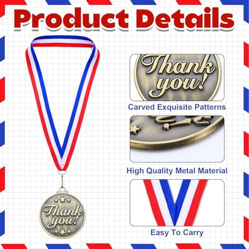 Quelay 30 Pcs Gold Star Awards Medals 2" Ribbons