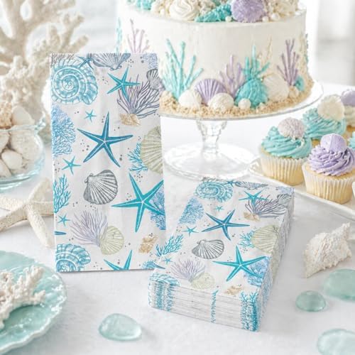 100 Pcs Coastal Beach Paper Napkins