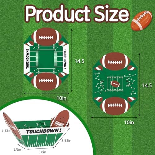 FRIDAY NIGHT 24 PCS Football Paper Bowl Disposable Food Tray