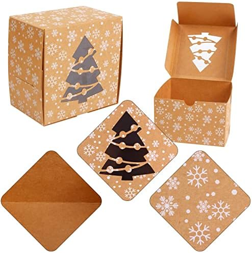 DERAYEE 24Pcs Christmas Cookie Boxes with Window, Holiday Bakery Gift Boxes Small kraft Boxes for Packaging Cupcakes, Candy, Goodies