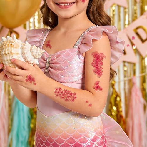 Mermaid Scale Temporary Tattoos for Kids Mermaid Face Tattoos