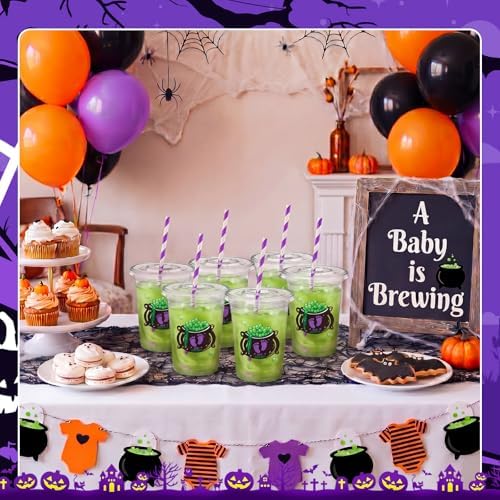 FillTouch 50 Pcs Halloween a Baby Is Brewing Baby Shower Party Cups