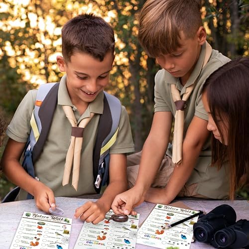 30Pcs Nature Walk Scavenger Hunt Cards, Scavenger Hunt Cards Road Trip and Travel Activities, Spring Summer Holiday Party Supplies, Camping Games Outdoor Indoor Seek Activity