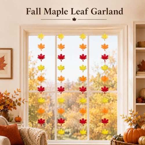 Fall Decor - Maple Leaves Fall Garland for Thanksgiving Decorations