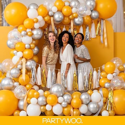 PartyWoo Orange fall Latex Helium Balloons 140pcs Different Sizes
