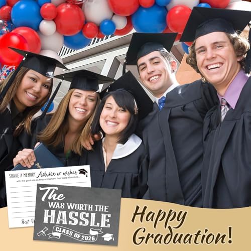 50 PCS Graduation Wishes and Advice Cards 2026, Advice for the Graduate 2026, Graduation Party Supplies for Elementary College Senior High School (Grey.50)