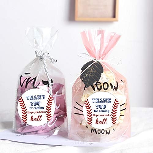 50 Baseball Stickers, Baseball Birthday Party Favor Thank You Label Stickers, Baseball Theme Party Supplies, 2 Inch