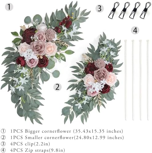 ponatia Artificial Wedding Arch Flowers Set of 2