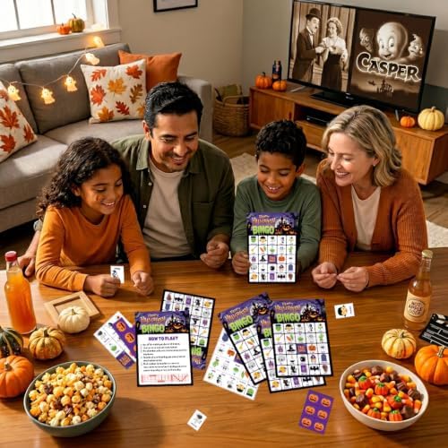 Halloween Bingo Cards for 24 Players - 5" x 7", Purple