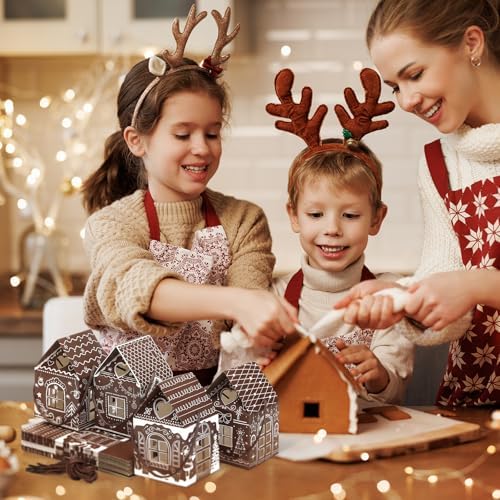 Gersoniel 24 Pcs Gingerbread Candy Gift Boxes, Dark Brown
