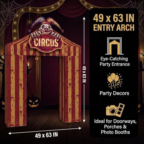 Pajean Halloween Circus Cardboard Archway Standee 49x63 in Doorway Prop