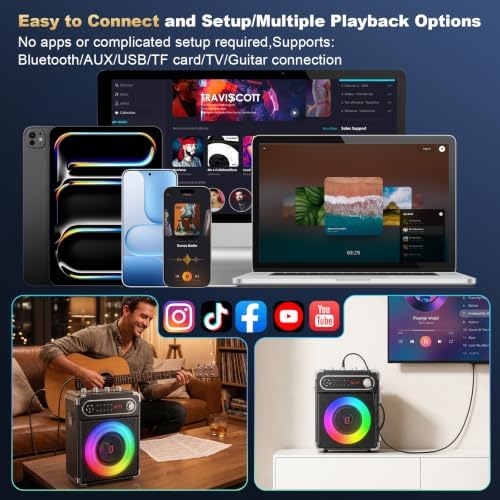 Karaoke Machine with 3 Zero Delay Mics for Adults, Karaoke Set for Parties