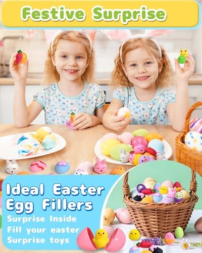 30 Pcs Easter Squishy Toys, Easter Basket Stuffers, Small Mini Toys Egg Fillers Stuffers, Non Candy Party Favors Classroom Gifts Prizes Treats Squishies for Boys Girls