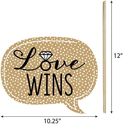 Mrs. and Mrs. - Gold - Lesbian Wedding Photo Booth Prop Kit - 20pc