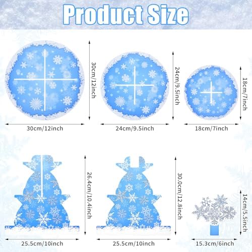 Gistome 3-Tier Snowflake Cupcake Stand – Winter Wonderland Dessert Display Holder for Christmas Party Table, Frozen-Themed Birthdays, and Holiday Decorations