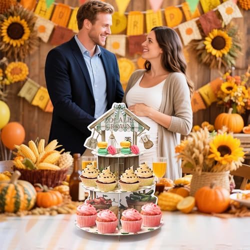 Locally Grown Cupcake Stand - 3 Tiered Baby Shower Party Decoration