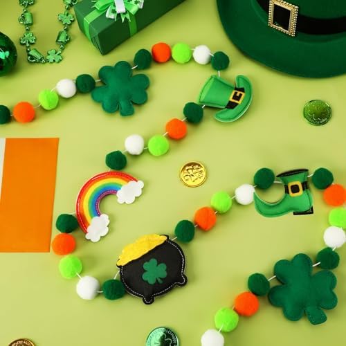 Jansun 8.2Ft 3D Felt St. Patrick's Day Garland