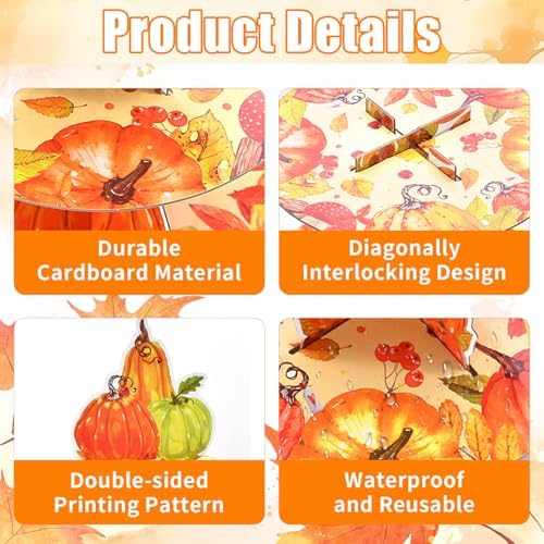 Gistome 3-Tier Pumpkin Cupcake Stand – Autumn Harvest Dessert Display Holder for Fall Parties, Thanksgiving Table, and Seasonal Decorations