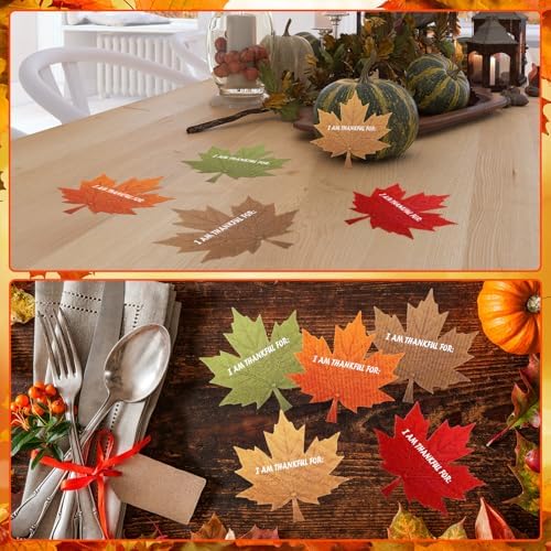Fullhawl 100 Pcs I Am Thankful for Cards Thanksgiving Leaves