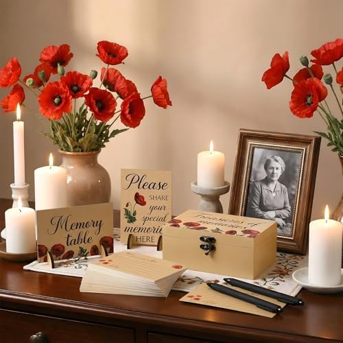 Gilprop 112 Pcs Share a Memory Cards for Celebration of Life, Poppy