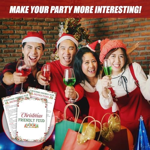 Christmas Friendly Feud Game, Funny Christmas Party Games, Friendly Feud Trivia Quiz for Family, Winter Xmas Holiday Party Supplies for Adults -07