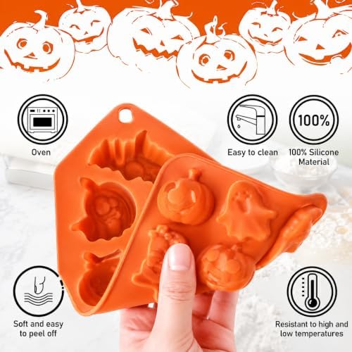 4pcs Halloween Silicone Mould 3D Chocolates Candy Gummy Molds
