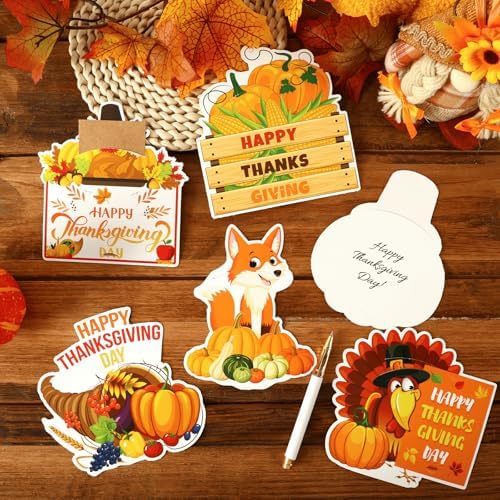 30Pcs Thanksgiving Gift Card Holder Fall Greeting Cards Sleeves