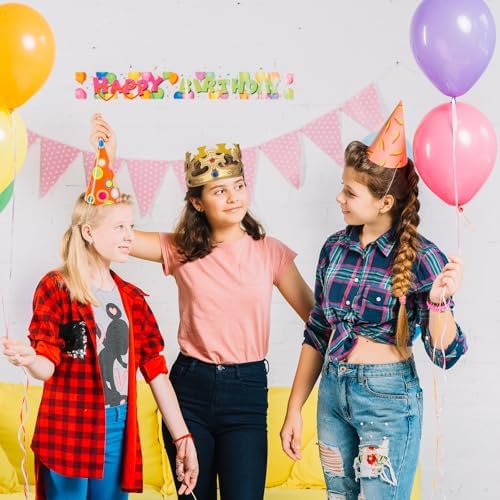 Xthrotsenk 6 Pcs Birthday King Crowns Foam Crowns Prince Princess Gold Crown King Queen Crown Hat Cap with Gems for Birthday Party Supplies Halloween Crown